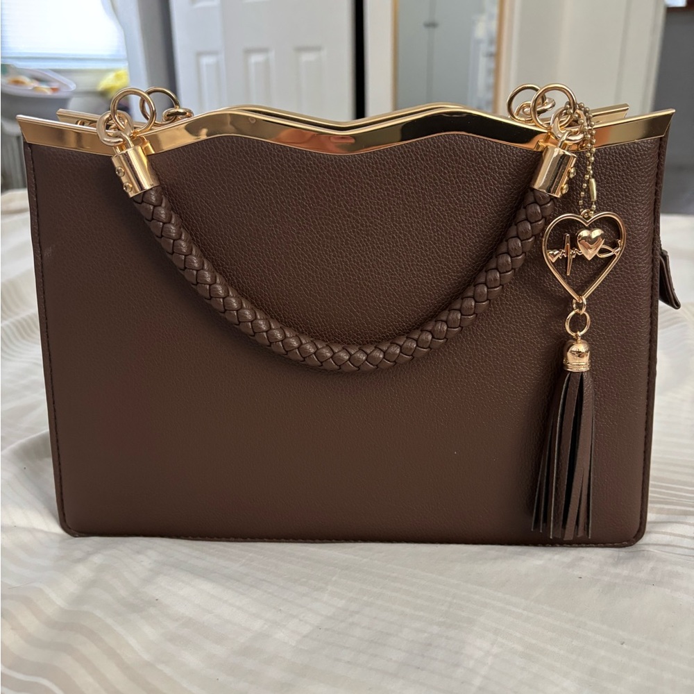 Elegant Handbag with Gold Accents